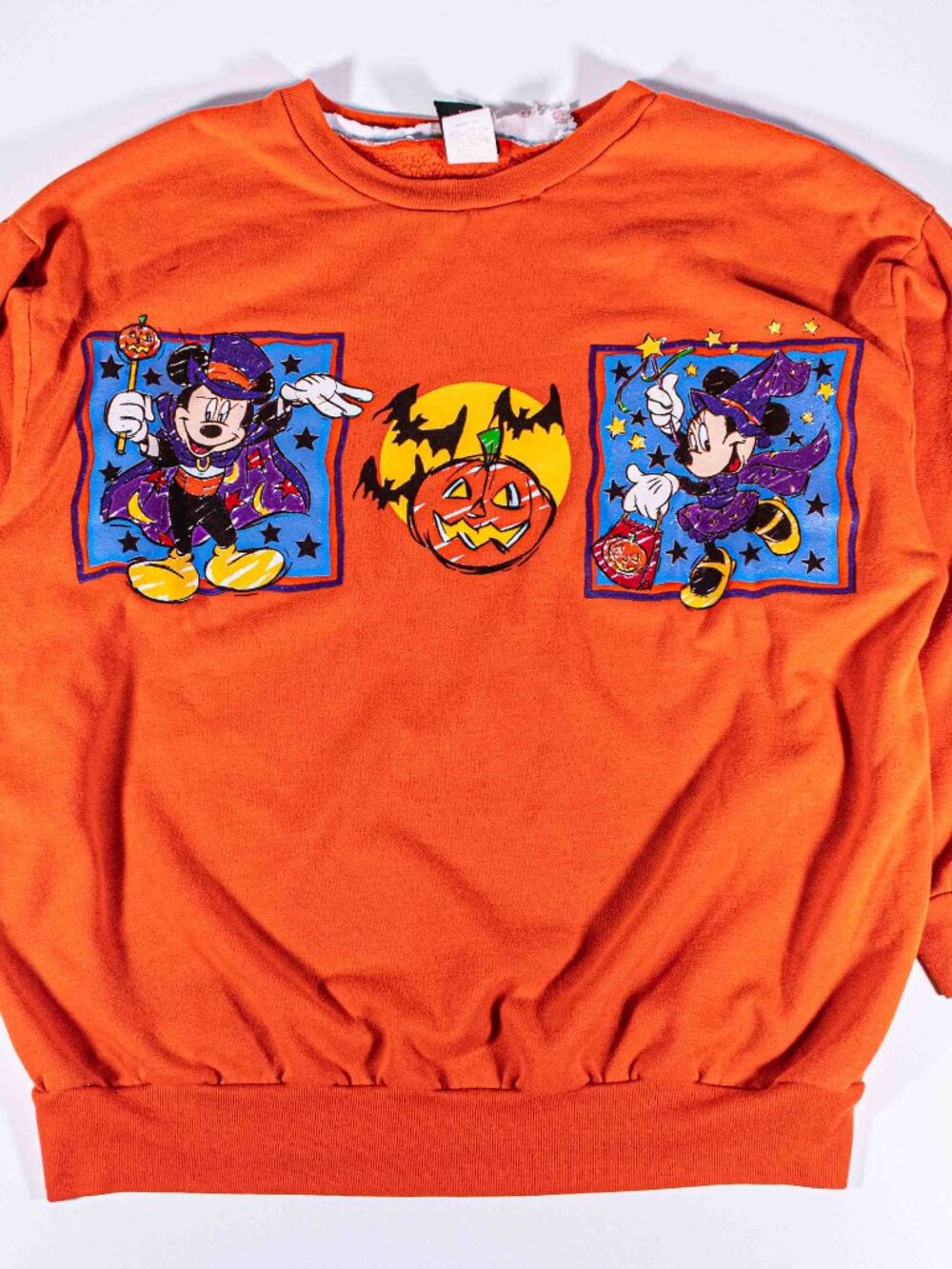 Vintage 90s Disney Halloween Sweatshirt XL Mickey Vampire Minnie Witch Pumpkin